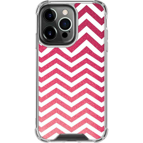 Pink Chevron iPhone 16 Pro Clear Case